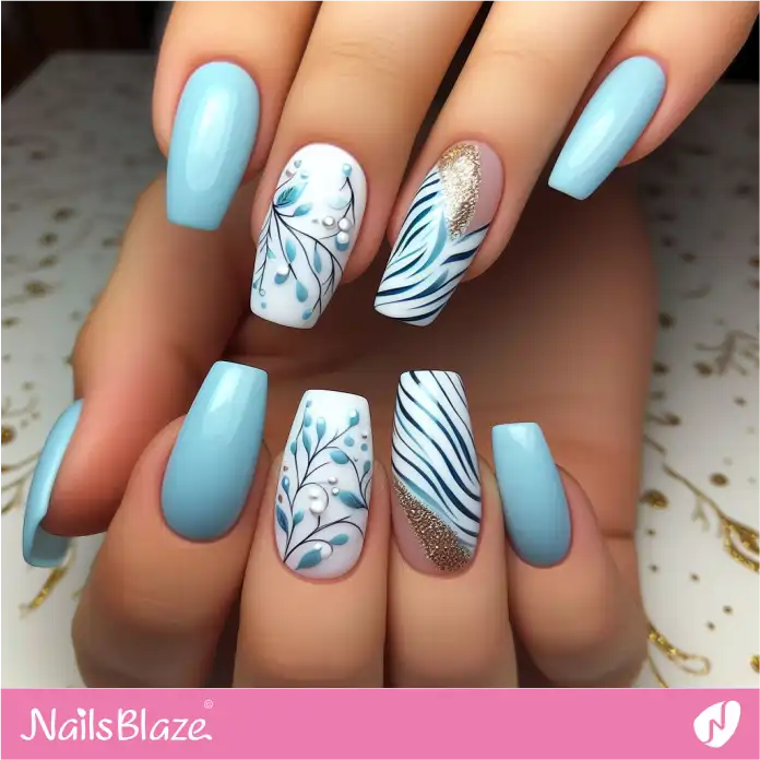 Nature-inspired Nails with Zebra Print Design | Animal Print Nails - NB2505